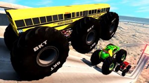 МУЛЬТИКИ ПРО МАШИНКИ Эпические прыжки и столкновения на скоростном монстр-траке Beamng Drive #46