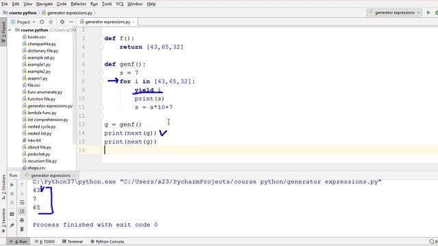 49 Функция генератор. Создание генератора при помощи yield Python смотреть онлайн