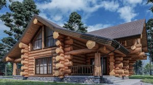 Обзор объекта. Сруб дома 2 этажа. Сруб ручной рубки в диком стиле