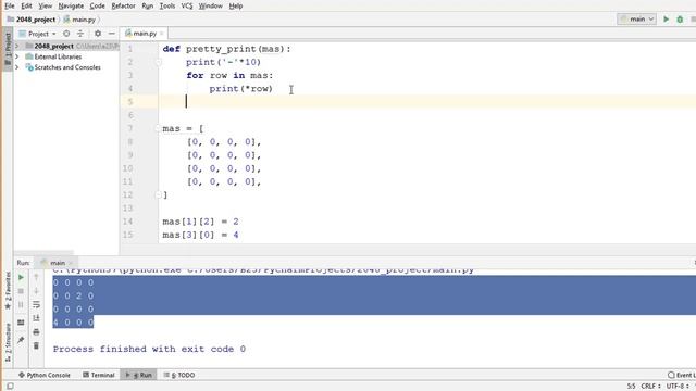 Пишем игру 2048 на Python Pygame. Часть 1 Создаем логику игры смотреть онлайн