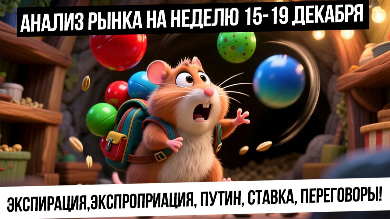 Анализ рынка на неделю 15-19 декабря. Экспирация,экспроприация, Путин, Ставка ЦБ! Рубль! Газ! смотреть онлайн