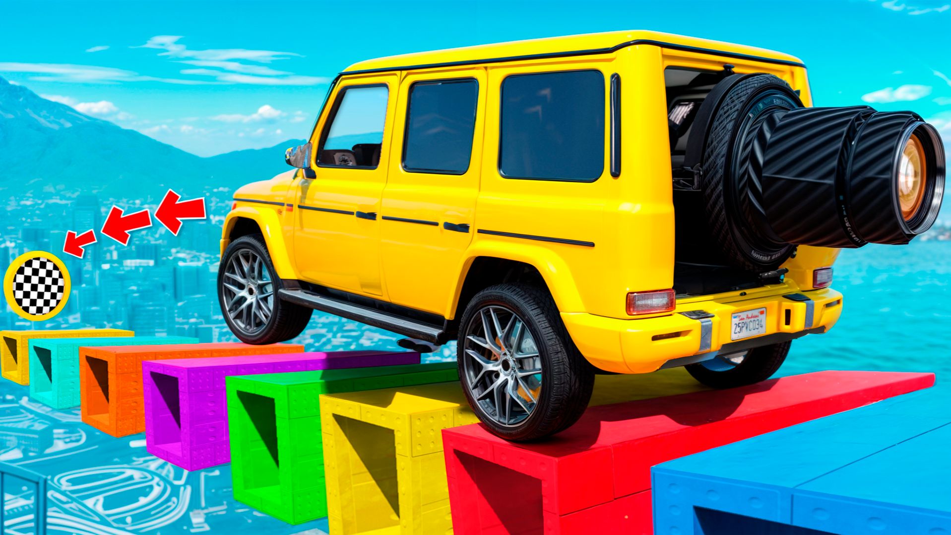 Как далеко сможет чит тачка проехать по дырявым блокам в ГТА 5! Эксперимент GTA 5 Online смотреть онлайн