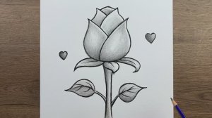Как легко нарисовать розу карандашом — пошаговое руководство по рисованию простого цветка.