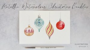 Елочные игрушки акварелью - красиво и просто!