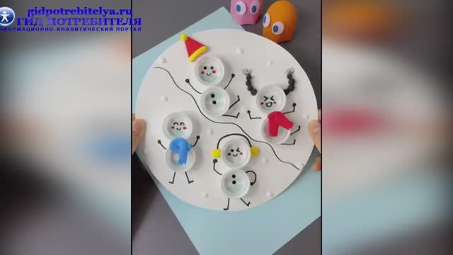 Снеговички из крышек смотреть онлайн