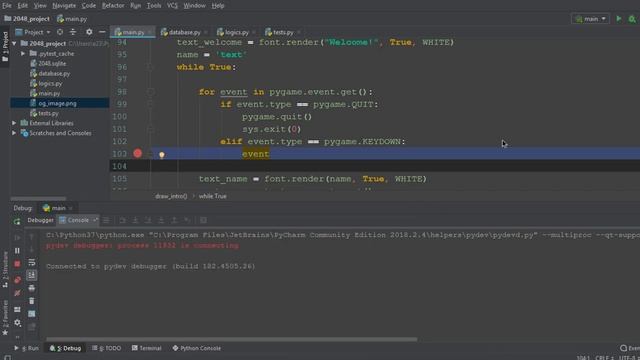 Пишем игру 2048 на Python Pygame. Часть 11. Создаем главную заставку игры смотреть онлайн