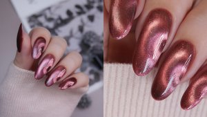 Пробую выполнить трендовый магнитный блик (обычный лак)