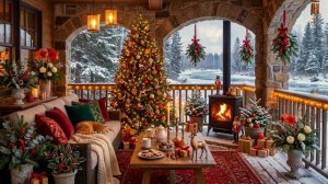 Камин у Горной Реки. Приятные звуки природы с Новогодним Настроением :)