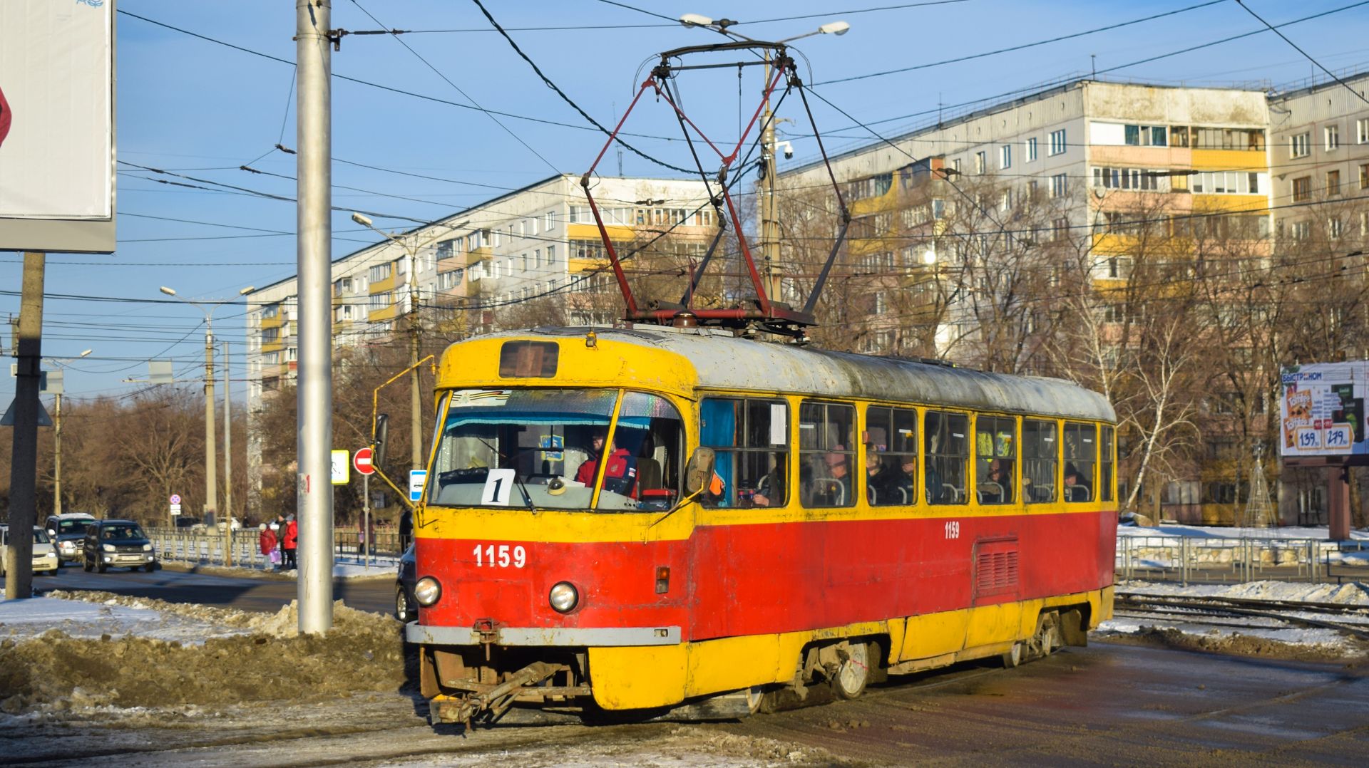 Трамвай Tatra T3SU-1159. Покатушки по Барнаулу на самом старом вагоне. смотреть онлайн