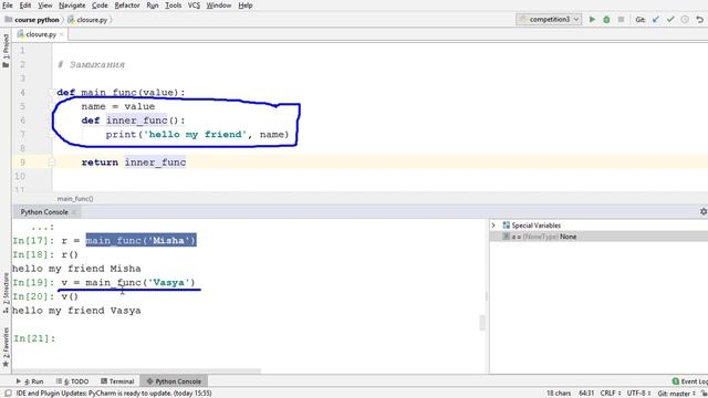 Замыкания в Python. Closure Python смотреть онлайн