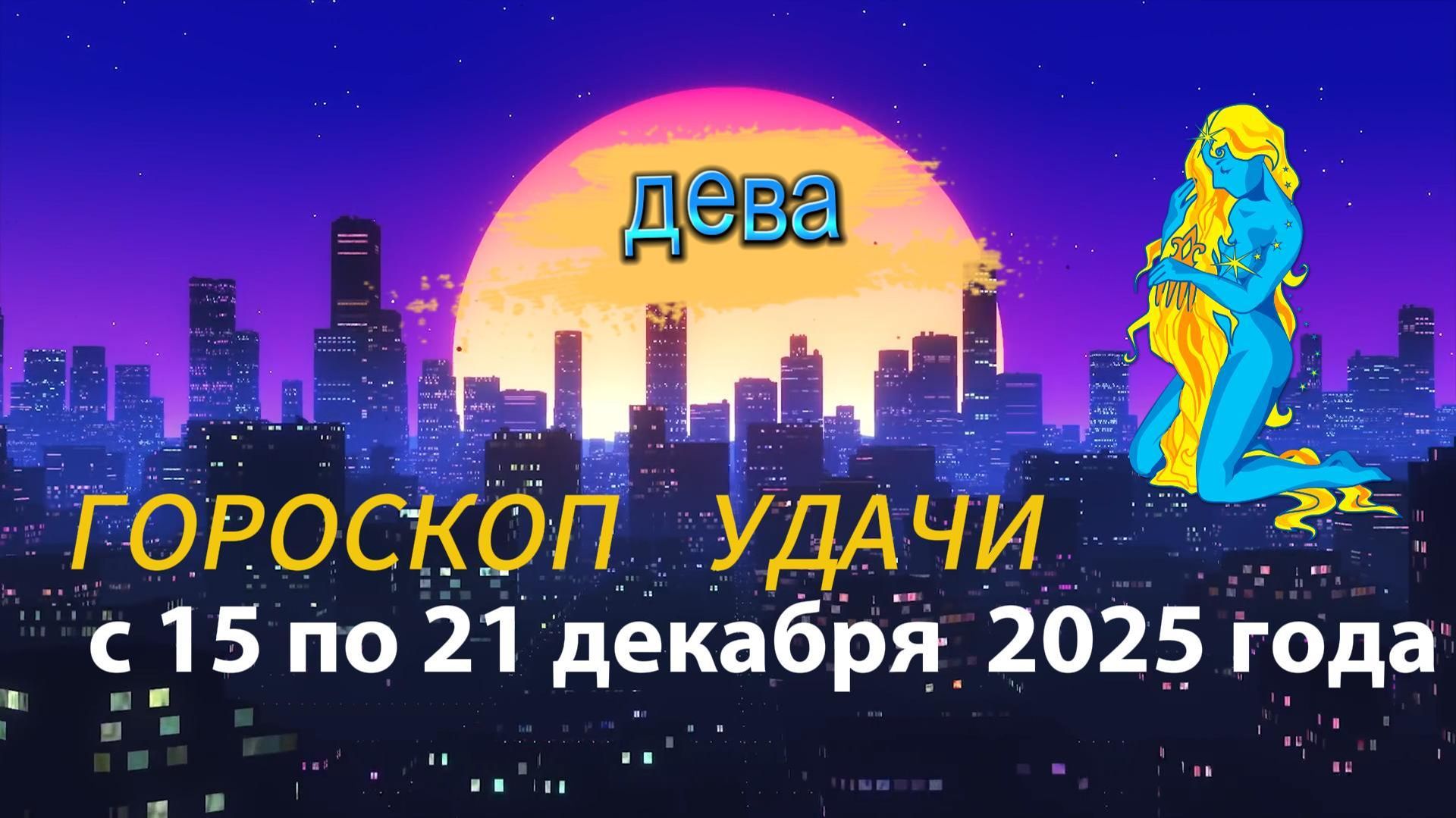 Гороскоп удачи с 15 по 21 декабря 2025 года. Дева смотреть онлайн