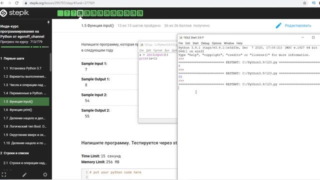 Решение задачи "Возраст Человека" по теме "Функция input()" смотреть онлайн