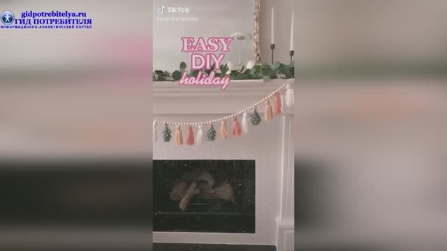 Рождественская гирлянда из ниток