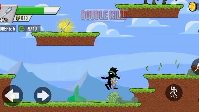 Я играю в игру Stick против зомби 1 часть