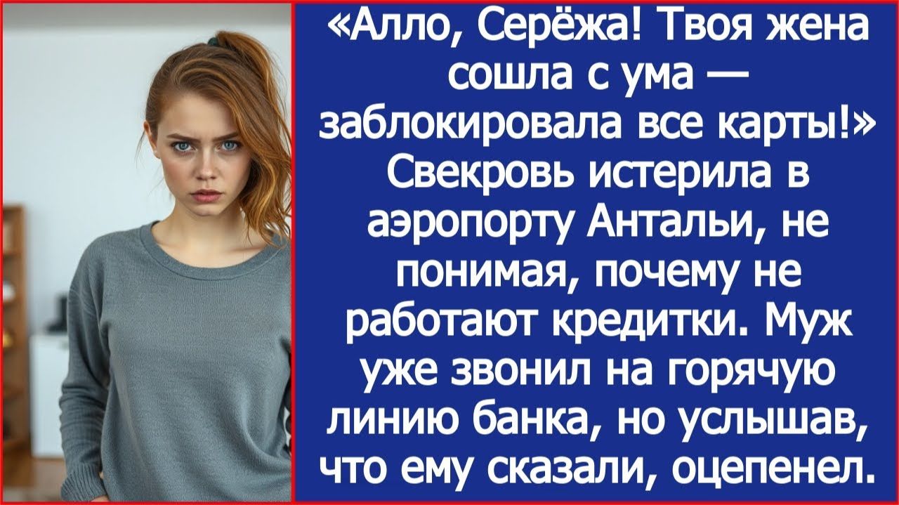 Алло, Серёжа! Твоя жена сошла с ума - заблокировала все карты! Свекровь истерила в аэропорту Антальи смотреть онлайн