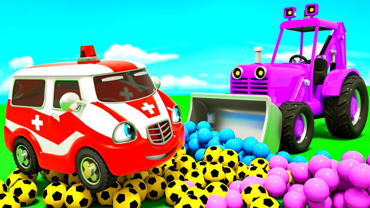 Мультфильмы про машинки - Кран поднимает грузовики - Детские песенки - Мультики для малышей и детей