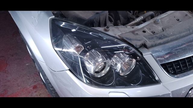Химическая полировка передней оптики Opel Vectra C 10.11.25 год.