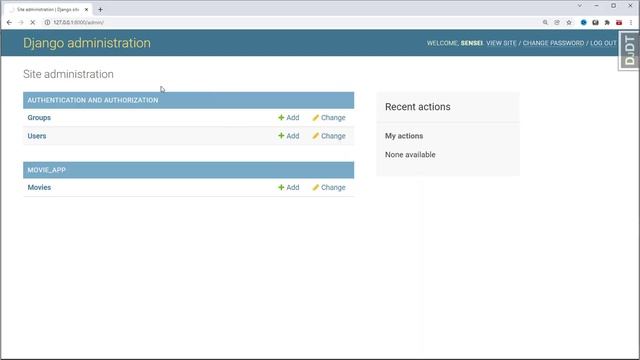 48 Настройка главной панели. Курс по Django смотреть онлайн