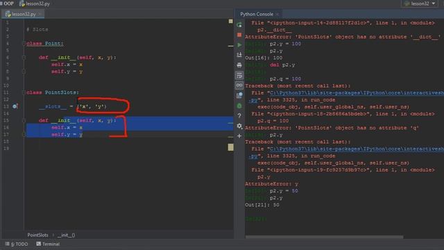 ООП 32 Slots в Python. __slots_ python смотреть онлайн
