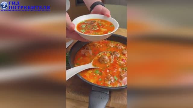 Восточный суп в сковородке смотреть онлайн