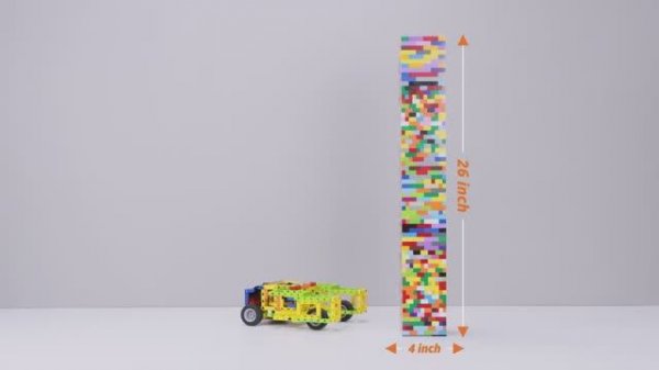Машинки Lego разрушают башню!
