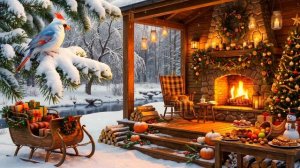 Звуки Зимней Природы. Прекрасный День в Зимнем Лесу возле Уютного Камина.