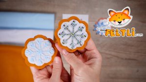 Ёлочная игрушка из фетра своими руками / Как сшить пряник-снежинку своими руками
