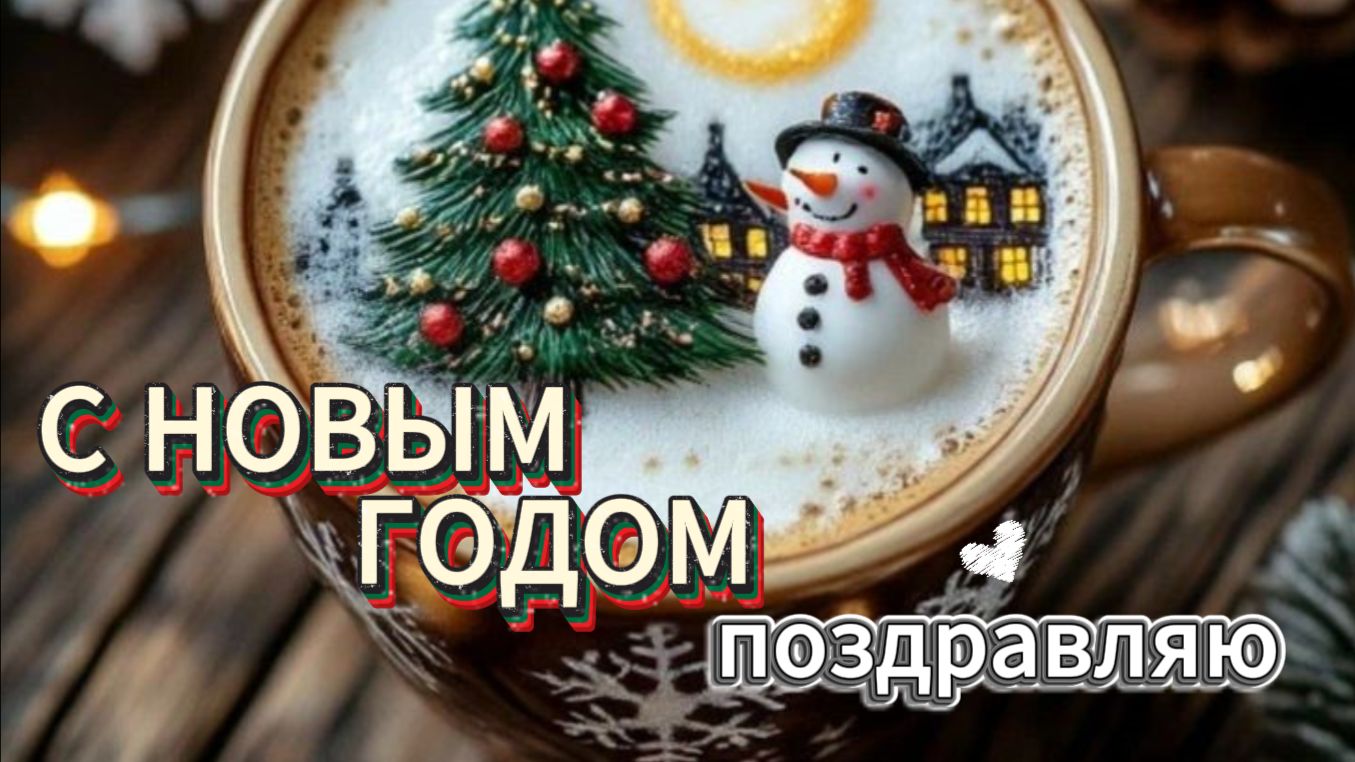 Скачать Открытку на Новый 2026 Год: Теплое Поздравление с Огоньками и Музыкой смотреть онлайн