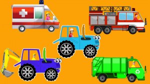 Машинки помощники у Синего трактора - Детские песенки 🚑🚜🚂