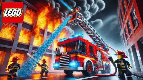 Пожар на 2–м этаже - как отреагирует пожарная машина LEGO смотреть онлайн