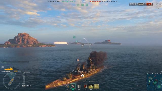 NAGATO Японский линкор VII Уровня. Старый но хороший боец ! World Of Warships 