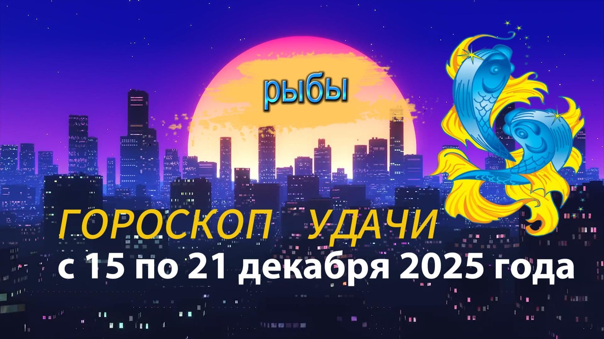 Гороскоп удачи с 15 по 21 декабря 2025 года. Рыбы смотреть онлайн