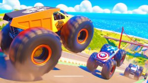 МУЛЬТИКИ ПРО МАШИНКИ Эпические прыжки и столкновения на скоростном монстр-траке Beamng Drive #59