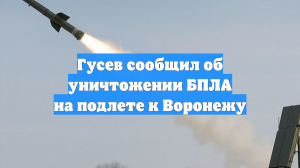 Гусев сообщил об уничтожении БПЛА на подлете к Воронежу