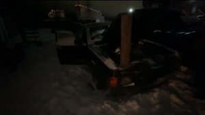 Запуск волги после месячного простоя в морозы(змз 511)