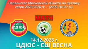 Матч-ЦДЮС-СШ Весна 14.12.2025г. Первенство Моск.обл. по футзалу сезон 2025/2026 г.юноши (2009-2010г.