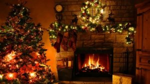 Рождественский джаз, вечер у камина, треск дров, музыка для отдыха