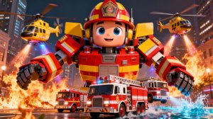 ПОЖАРНЫЕ МАШИНЫ и ВЕРТОЛЁТЫ 🚒🚁➡️🤖 ГИГАНТСКИЕ РОБОТЫ-ТРАНСФОРМЕРЫ!