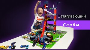 Машины застревают в слайме после прыжка со второго яруса парковки!