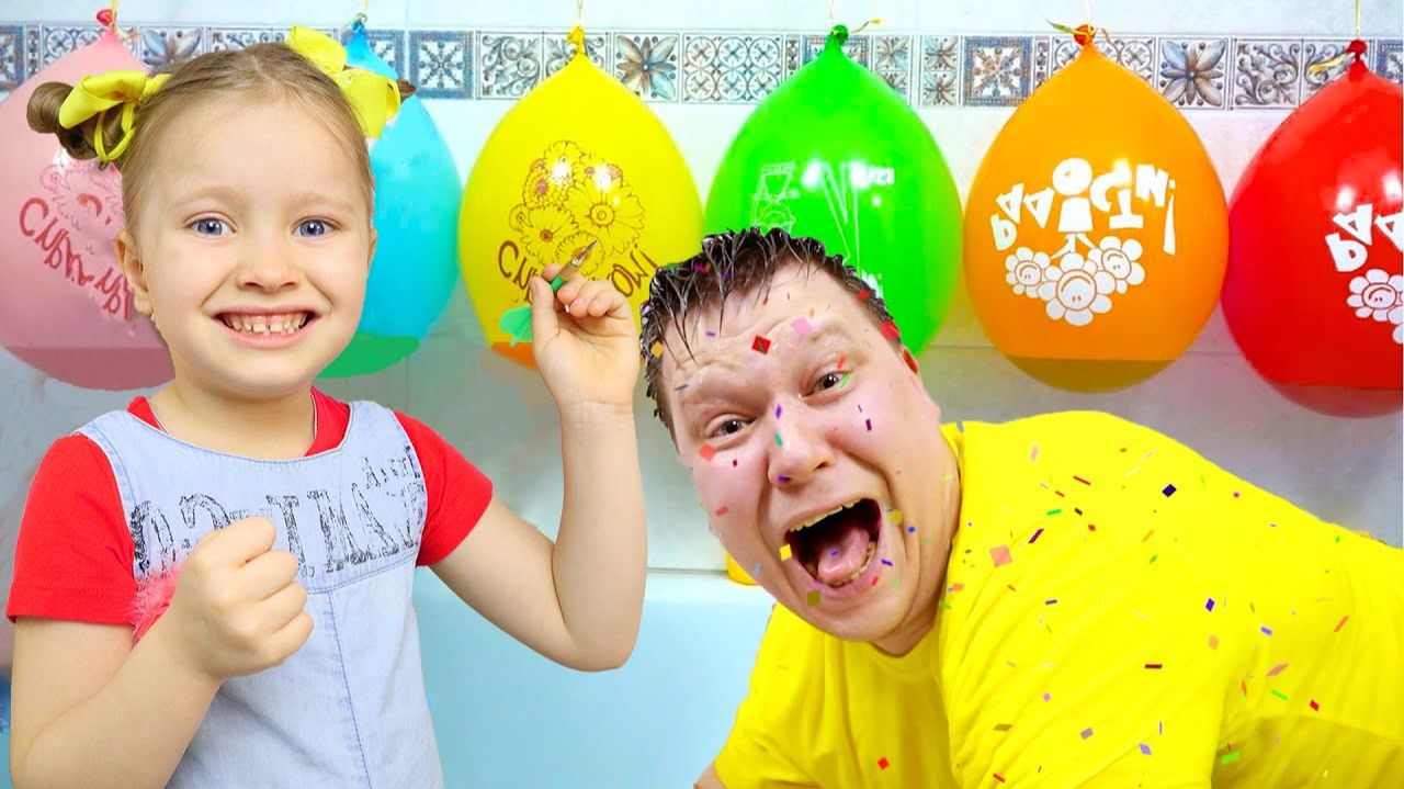 Милана с сестрёнкой устроили соревнования с папой