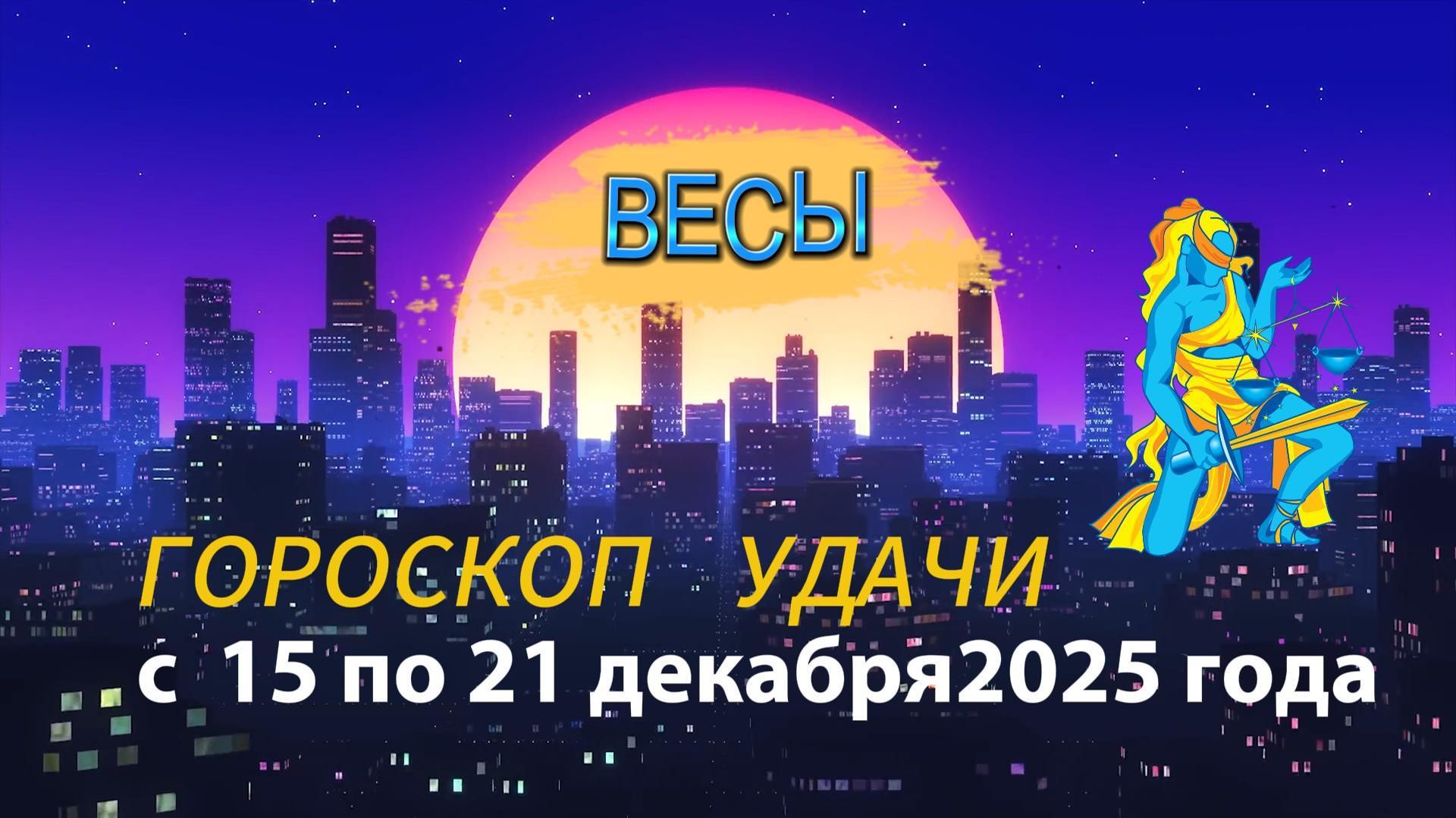 Гороскоп удачи с 15 по 21 декабря 2025 года. Весы смотреть онлайн
