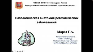 Патология ревматических заболеваний