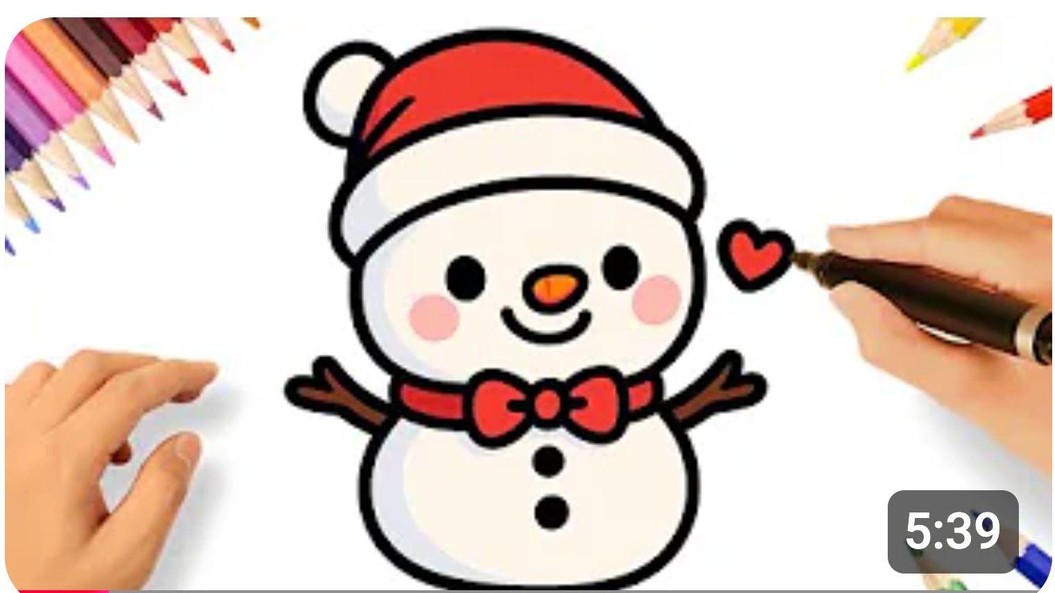 КАК НАРИСОВАТЬ ПРОСТОГО МИЛОГО РОЖДЕСТВЕНСКОГО СНЕГОВИКА ⛄🎄НОВОГОДНИЕ РИСУНКИ смотреть онлайн