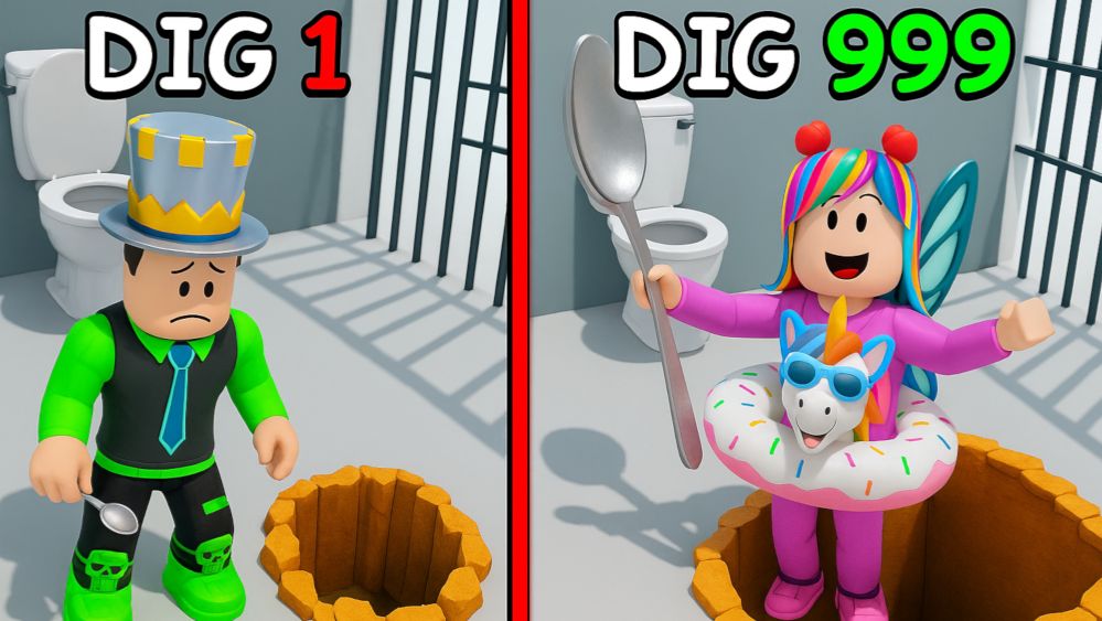 ⛏️ СБЕЖАТЬ из ТЮРЬМЫ в РОБЛОКС с ПОМОЩЬЮ ЧАЙНОЙ ЛОЖКИ! Этот полицейский поймал ПАПУ и ДОЧКУ! смотреть онлайн