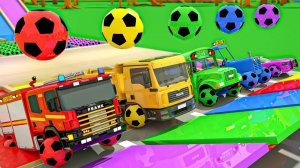 Раскрашиваем шарики и поем песенку - Футбольные мячи и колеса в автобусе - Детские стишки и песенки