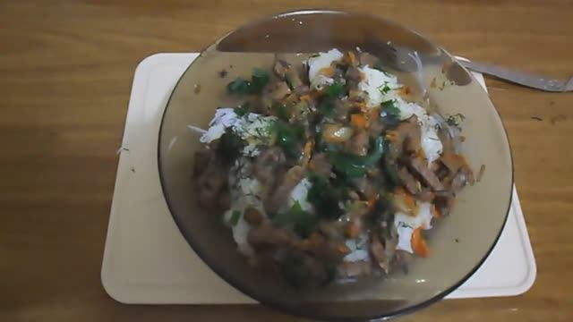 Фунчоза с печенью.