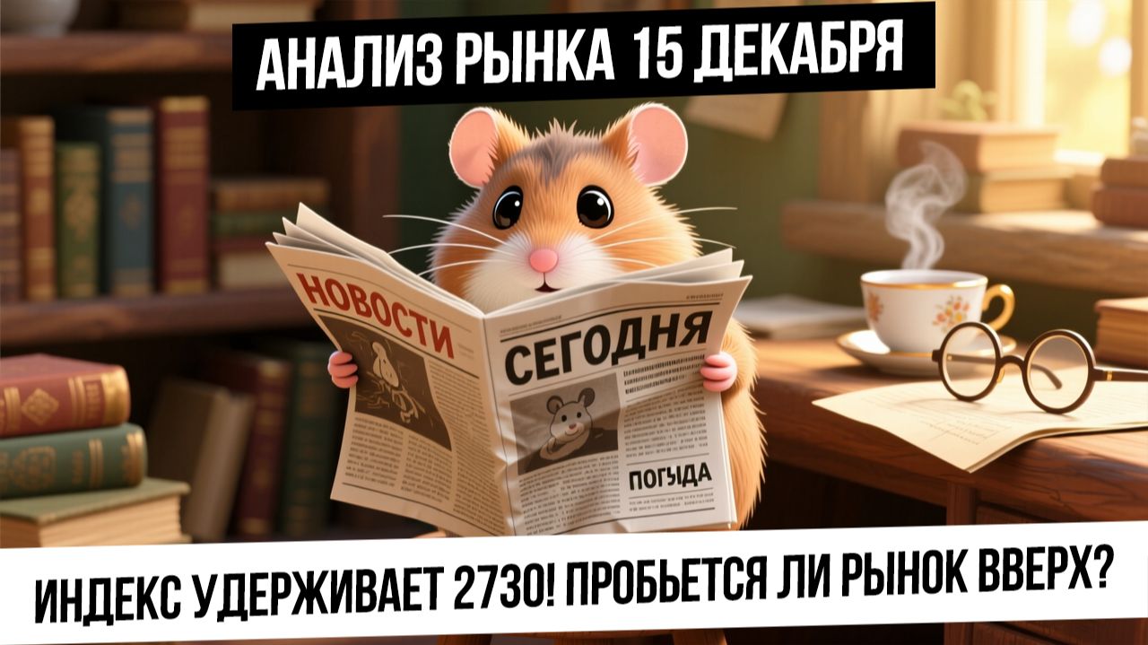 Анализ рынка 15 декабря. Рост рынка РФ продолжится? 2730 удержали! Рубль укрепится? Газ в отскок? смотреть онлайн