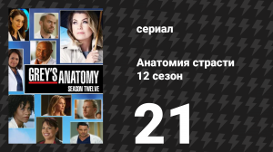 Анатомия страсти 12 сезон 21 серия «Тебе необходим кто-нибудь на твоей стороне» (сериал, 2015)