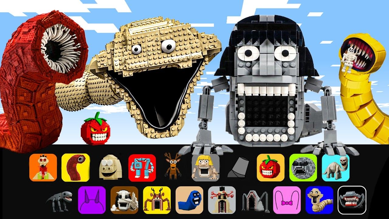 ЛЕГО Конструктор Horror Побег гигантских существ 67 малыш, Пожиратель, песчаный червь... смотреть онлайн