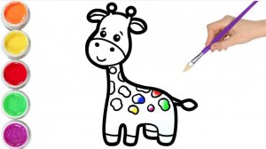 Мультик- Как нарисовать ЖИРАФА!  Учимся как рисовать ЖИРАФА вместе с детьми РИСОВАНИЕ ЖИРАФА!